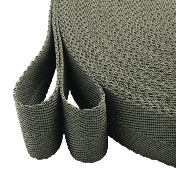 Стропа (ременная лента) 40 мм / 25 метров, толщ. 1.0 мм, [26.9 г/пог.м], 100% п/п, 32 хаки