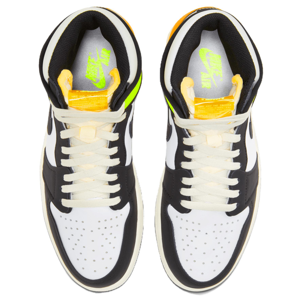 Jordan 1 Retro High White Black Volt University Gold