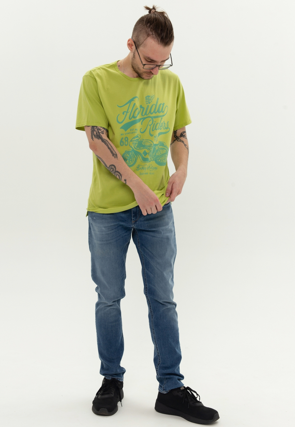 Футболка Bowery NYC "Florida Riders" Vintage Green Glow