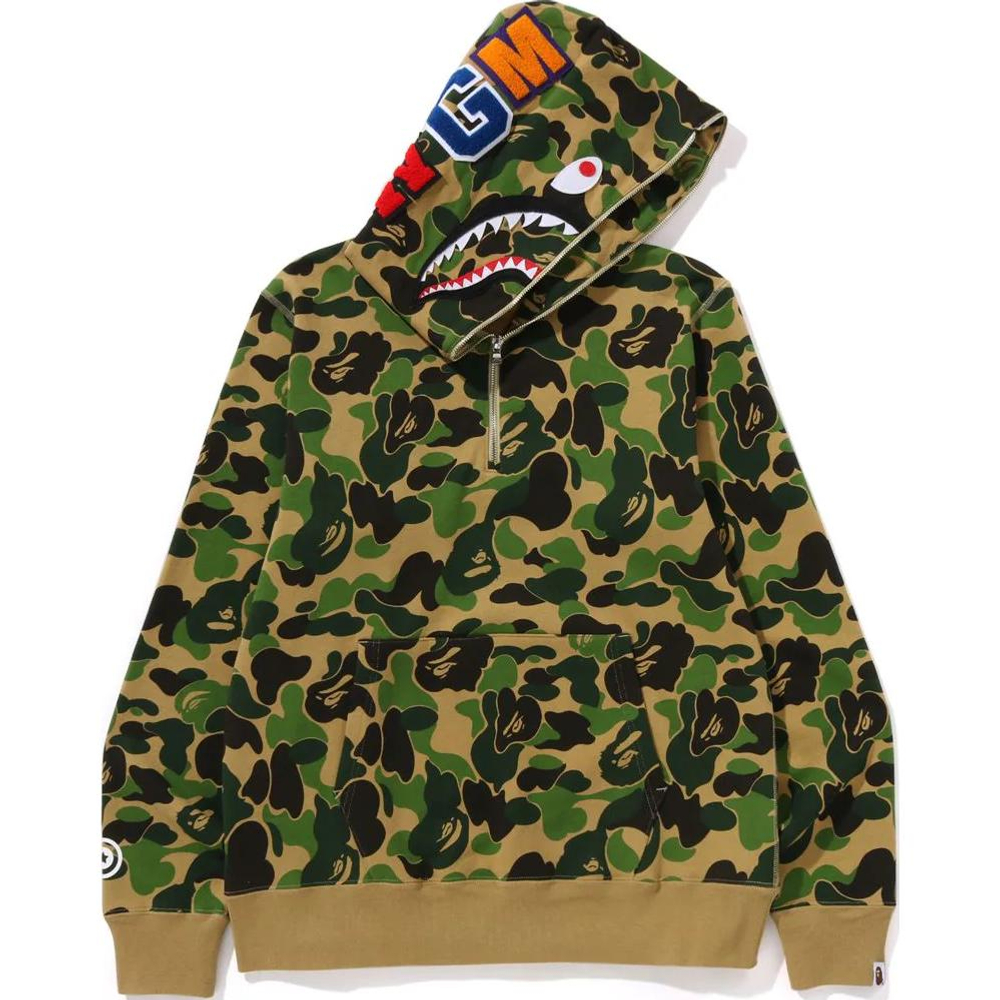 A Bathing Ape Abc Camo Shark Half Zip Pullover Худи