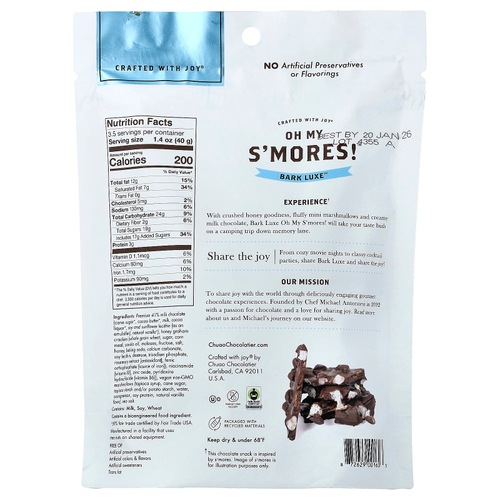 Chuao Chocolatier, Bark Luxe™, Oh My Smores!™, 142 г (5 унций)