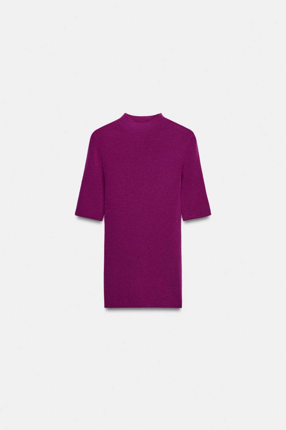 ТОП ИЗ 100% ТОНКОЙ ШЕРСТИ С КОРОТКИМИ РУКАВАМИ — ZARA