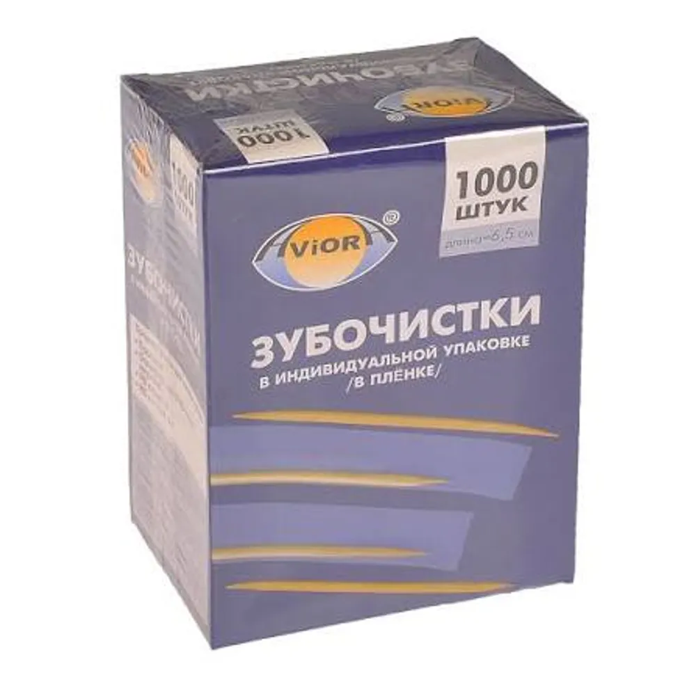 Зубочистки в инд. п/э прозрачной пленке (1000 шт./упак) 50упак