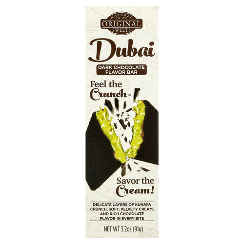 Original Natural Sweets, дубайский темный шоколад, 91 г (3,2 унции)