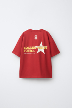ZARA ФУТБОЛКА С ПРИНТОМ «ИСПАНИЯ FIFA WORLD CUP™ 2026», КРАСНЫЙ