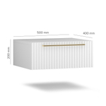 Тумба прикроватная подвесная GROSS 6100 эко (Белая-р.Золотая)