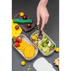 Ланч-бокс с приборами Food Time, 1 л, серый