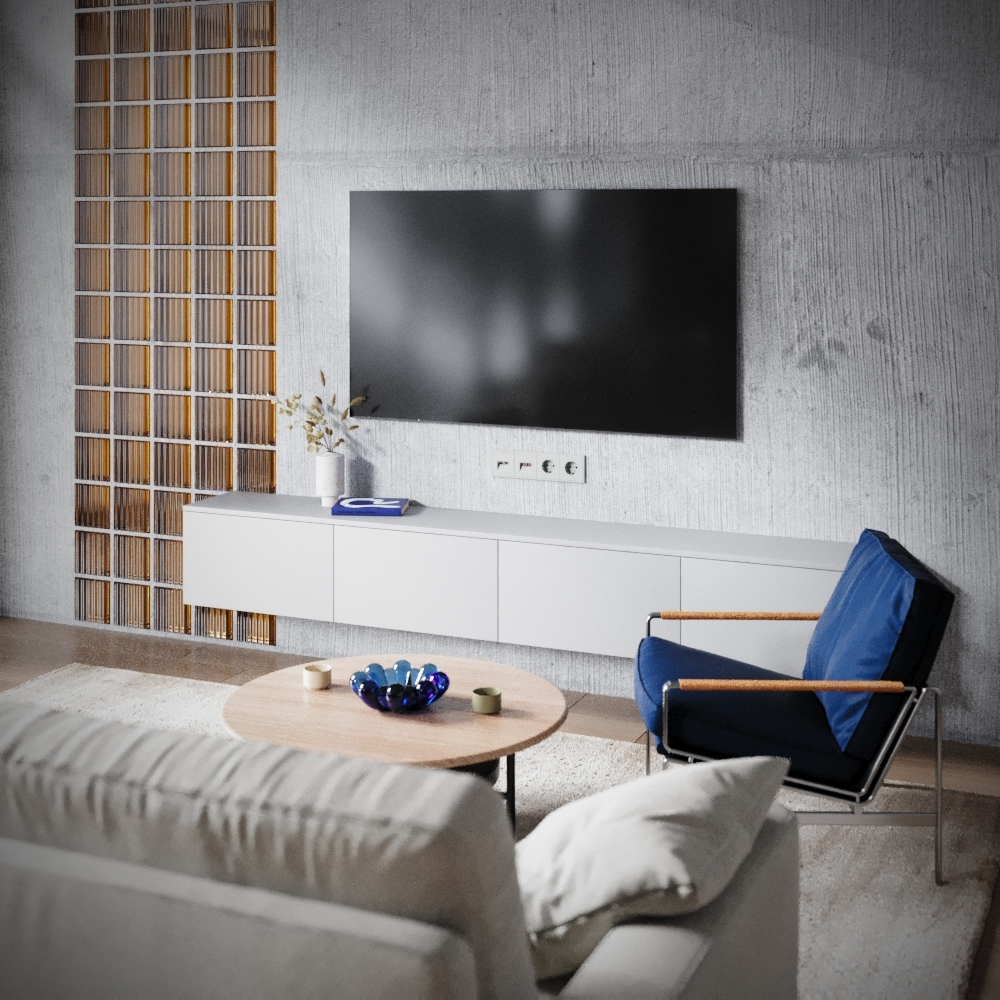 Розетка телевизионная встраиваемая TV+RJ45 кат. 6, (сталь) Voltum S70 VLS060705