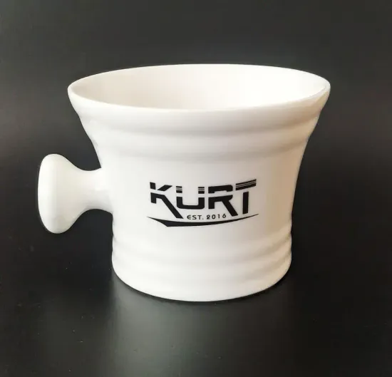 Керамическая чаша для бритья KURT с ручкой, белая, K_40002/White