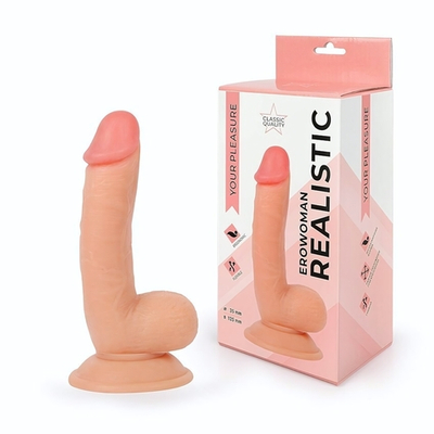 Телесный реалистичный фаллоимитатор Erowoman - 18 см. (Цвет: телесный)