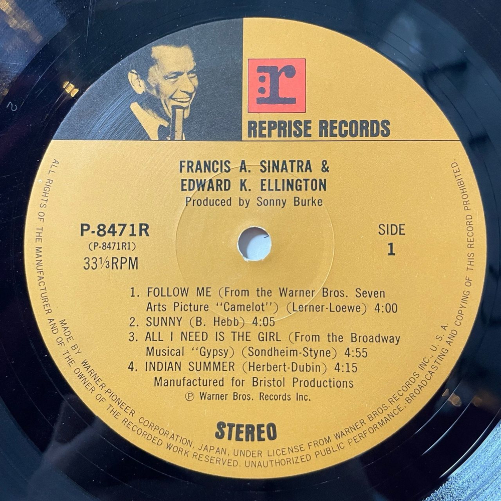Винтажная виниловая пластинка LP Frank Sinatra and Edward Kennedy Duke Ellington (Japan 1974) (Obi)