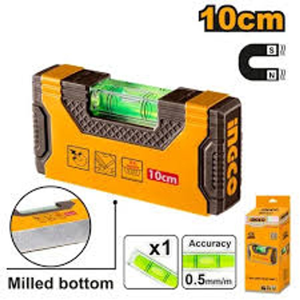 Строительный алюминиевый уровень мини INGCO HMSL05101 INDUSTRIAL 100 мм Строительный алюминиевый уровень мини INGCO HMSL05101 INDUSTRIAL 100 мм