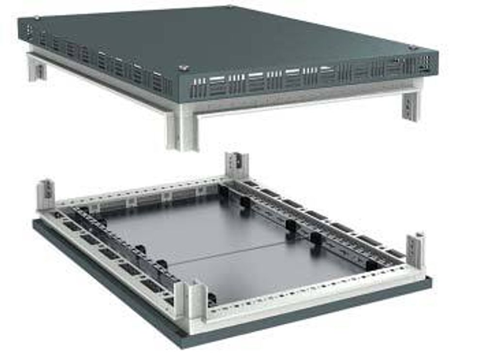 Крыша перфорированная и основание для напольных 19" IT-корпусов ДКС серии CQE 600 x 1000, RAL7011