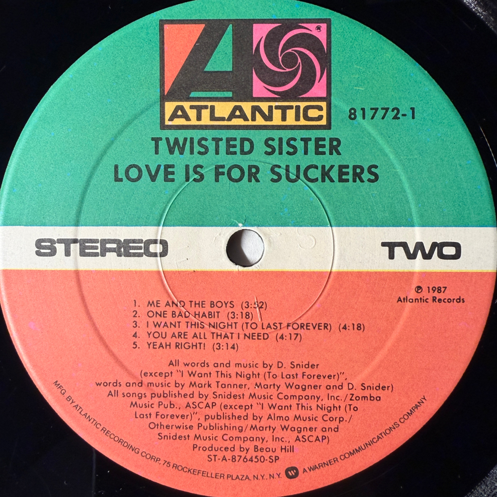 Twisted Sister ‎– Love Is For Suckers (США 1987г.)