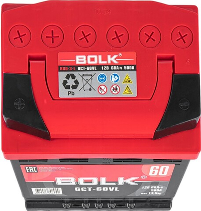 Аккумулятор BOLK Standart 60 А/ч прямой L+ 242x175x190 L2 EN 500 А