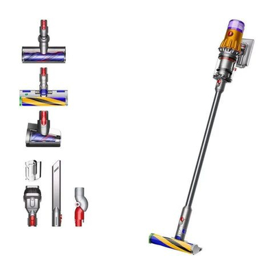 Вертикальный беспроводной пылесос Dyson V12 Detect Slim Absolute, 545Вт, серебристый/желтый 448884-01 EU