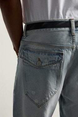 ZARA ДЖИНСЫ LOOSE FIT С ПОВОРОТНЫМИ ШВАМИ, ГОЛУБОЙ