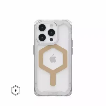 Чехол с поддержкой MAGSAFE Uag Plyo для iPhone 15 Pro 6.1", цвет прозрачный/золото (Ice/Gold)
