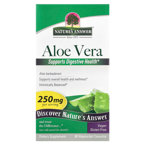 Nature's Answer, алоэ вера, 250 мг, 90 вегетарианских капсул