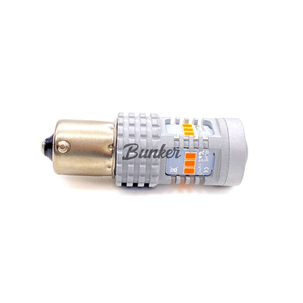 Светодиодная автомобильная LED лампа TaKiMi 1156-3020-14SMD (P21W) 150*,Оранжевый,Не полярная,12V