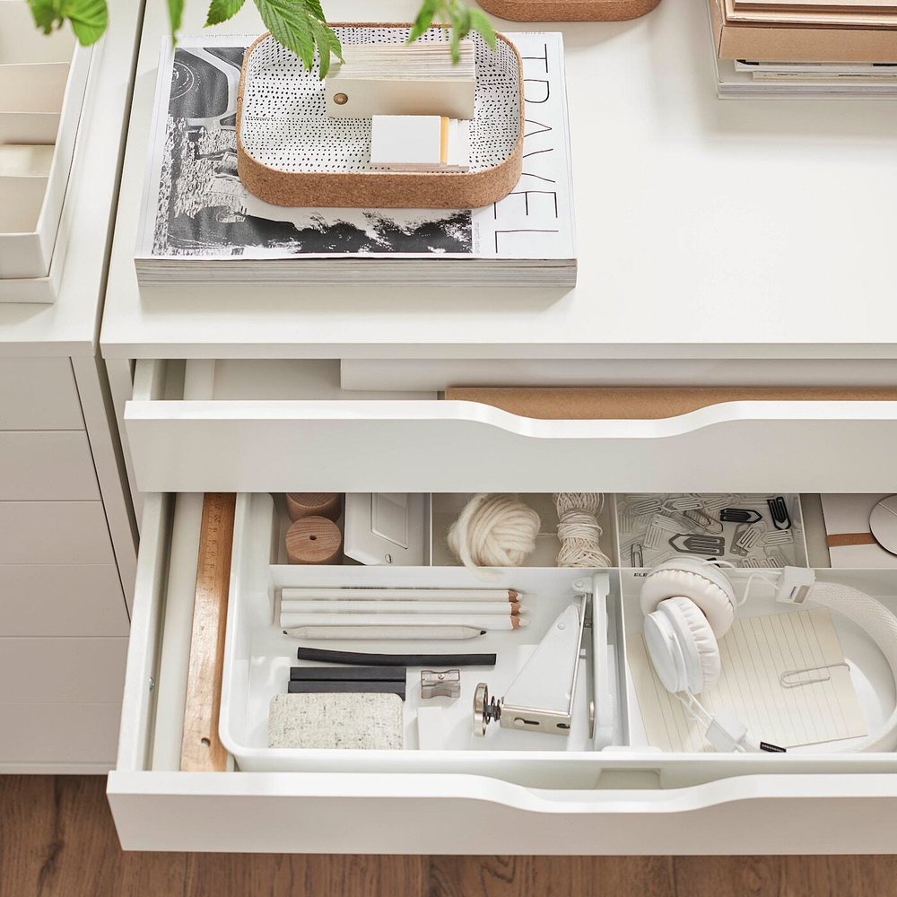 Органайзер IKEA KUGGIS (КУГГИС), Пластик, Белый, 53x36x6 см