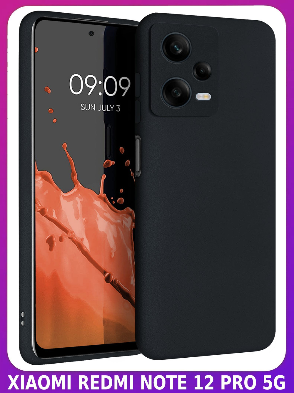 Мягкий Soft Touch чехол из силикона для XIAOMI REDMI NOTE 12 PRO 5G (не PRO PLUS!) с бархатной подкладкой