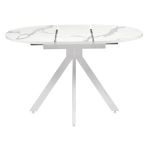 Стол Bradex Home Rudolf круглый раскладной 90-120x90x75см, белый мрамор, белый