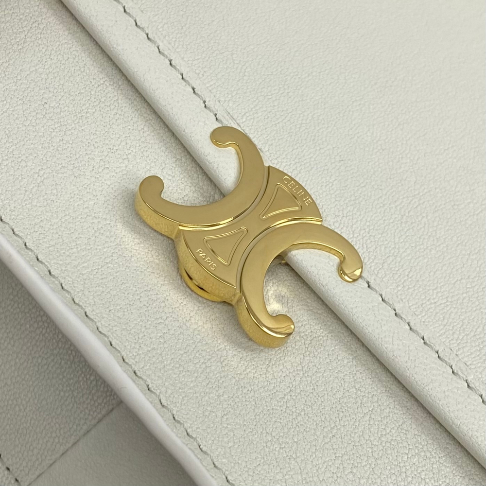 Сумка Celine Soft Triomphe Besace, белая — фото 6