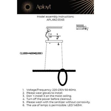 Люстра подвесная 63W 4000K APL.662.03.63 золотой Esm Aployt