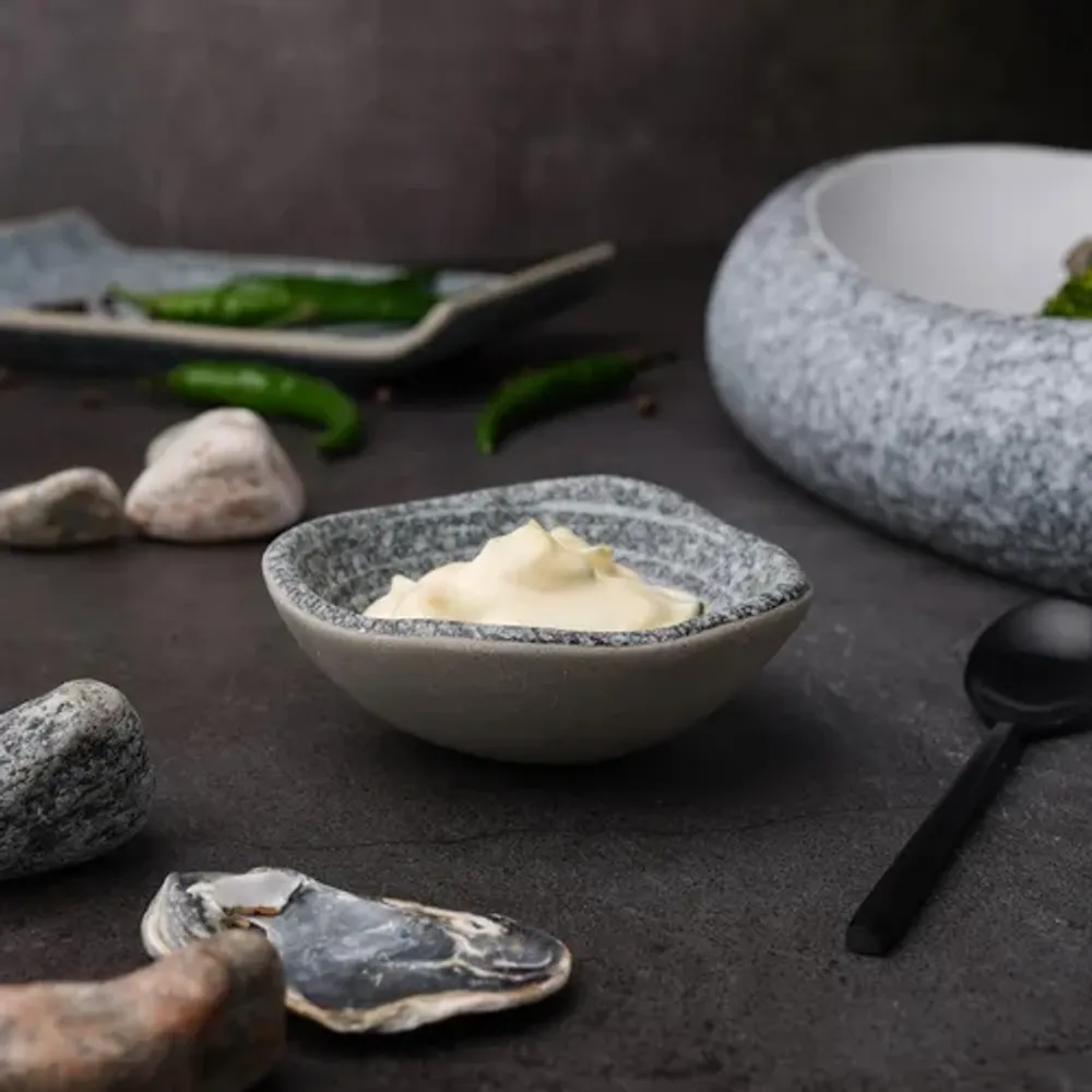 Соусник 45 мл 7,7*7,2 см h3,2 см овальный фарфор Stone Untouched Taiga P.L. Proff Cuisine [1]