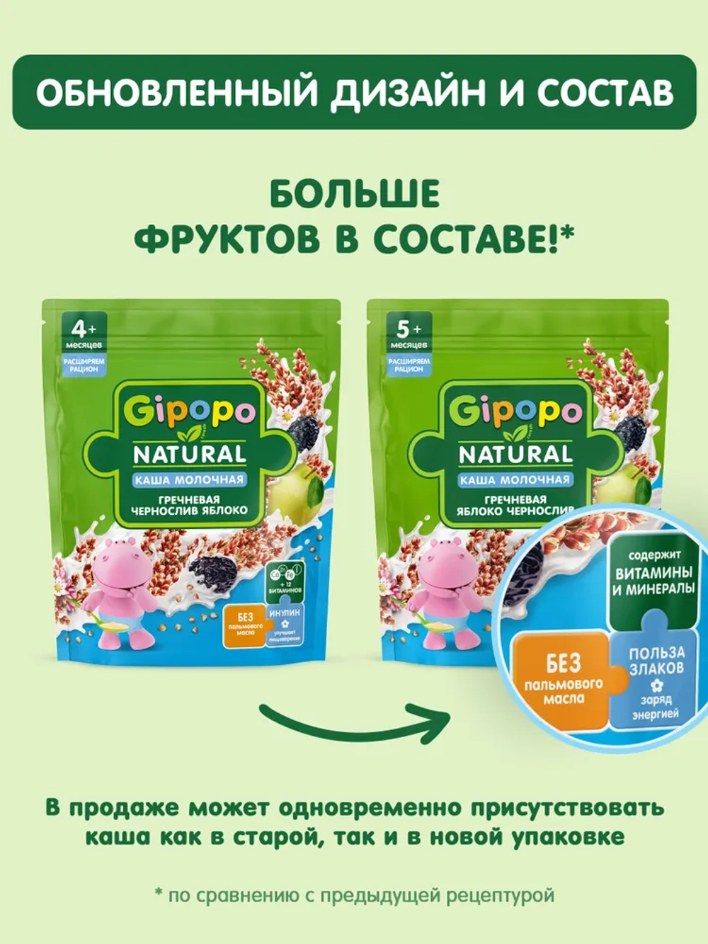 Каша Gipopo молочная Мультизлаковая банан-малина 170г, с 6 месяцев
