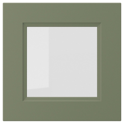 IKEA AXSTAD  (ИКЕА АКССТАД)  -  Дверца стеклянная - серо-зелёная 40x40 см