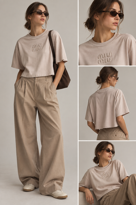 Хлопковая футболка Miu Miu, XS