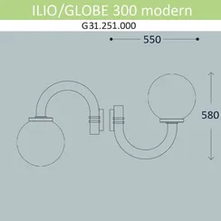 Настенный фонарь уличный Globe 300 Modern G31.251.000.AZE27 Fumagalli