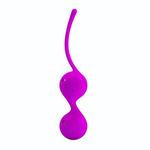 Лиловые вагинальные шарики на сцепке Kegel Tighten Up I (Цвет: лиловый)
