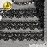 Кружево гипюр (плетёное) 33 мм / 13.71 метра, TBY.8G8100, цв.черный