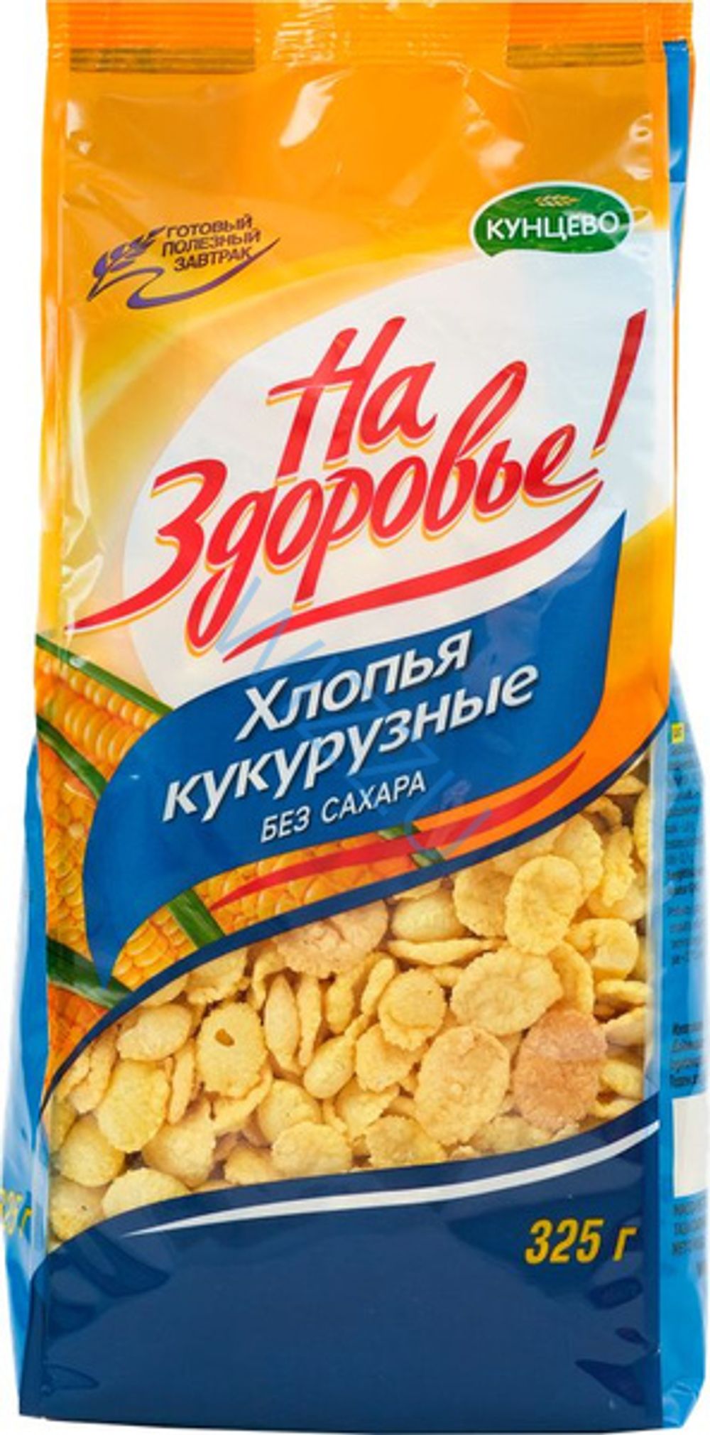 Готовый завтрак Хлопья кукурузные На здоровье без сахара 325 г