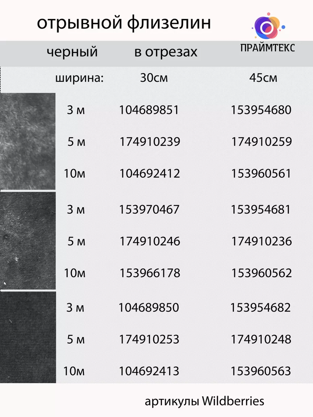 Черный флизелин неклеевой отрывной рулон 19 м