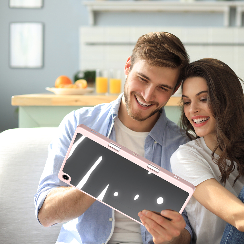 Чехол книжка розового цвета для планшета Samsung Galaxy Tab A9 Plus и Tab 11 Plus, серия Magi Series от Dux Ducis