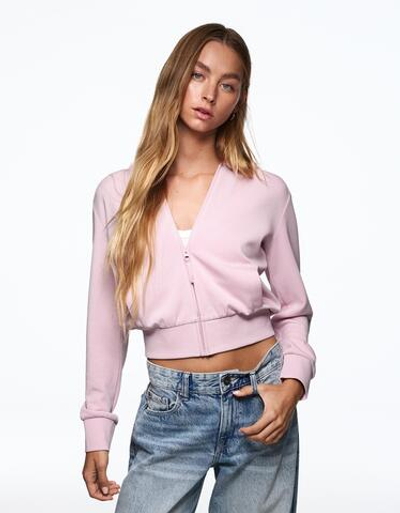 Женское худи на молнии с капюшоном - BERSHKA