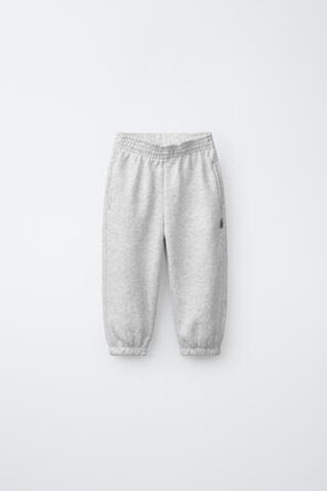 ZARA ОДНОТОННЫЕ БРЮКИ-ДЖОГГЕРЫ, СЕРЫЙ МЕЛАНЖ