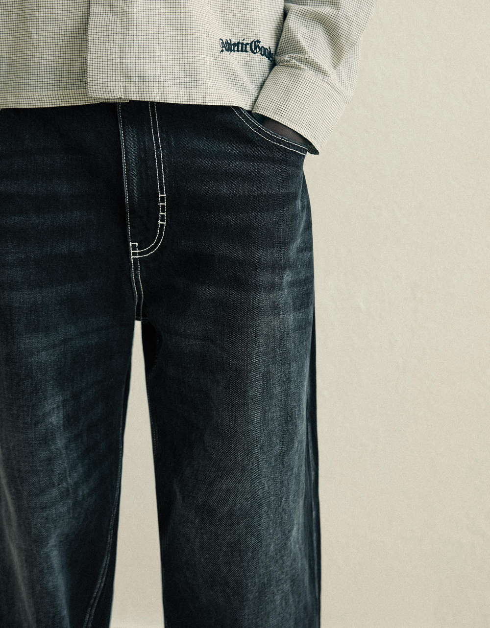Мужские джинсы baggy fit в стиле скейтер - BERSHKA
