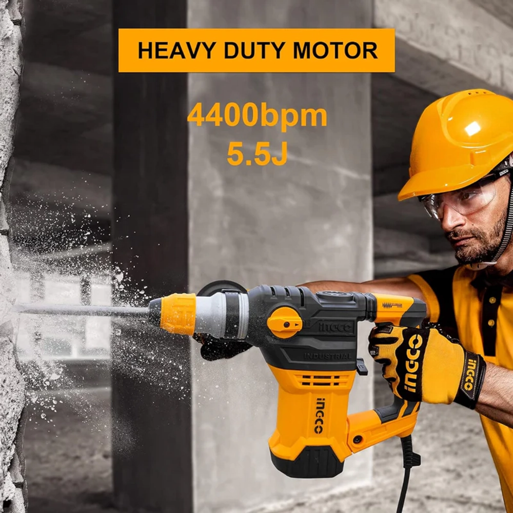 Перфоратор SDS-Plus INGCO RH150028 INDUSTRIAL 1500 Вт 5,5 Дж