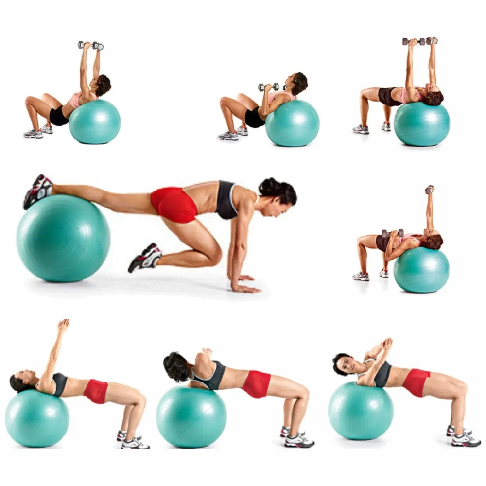 Фитбол Sportage полумассажный 65 см 900гр (с насосом), Синий