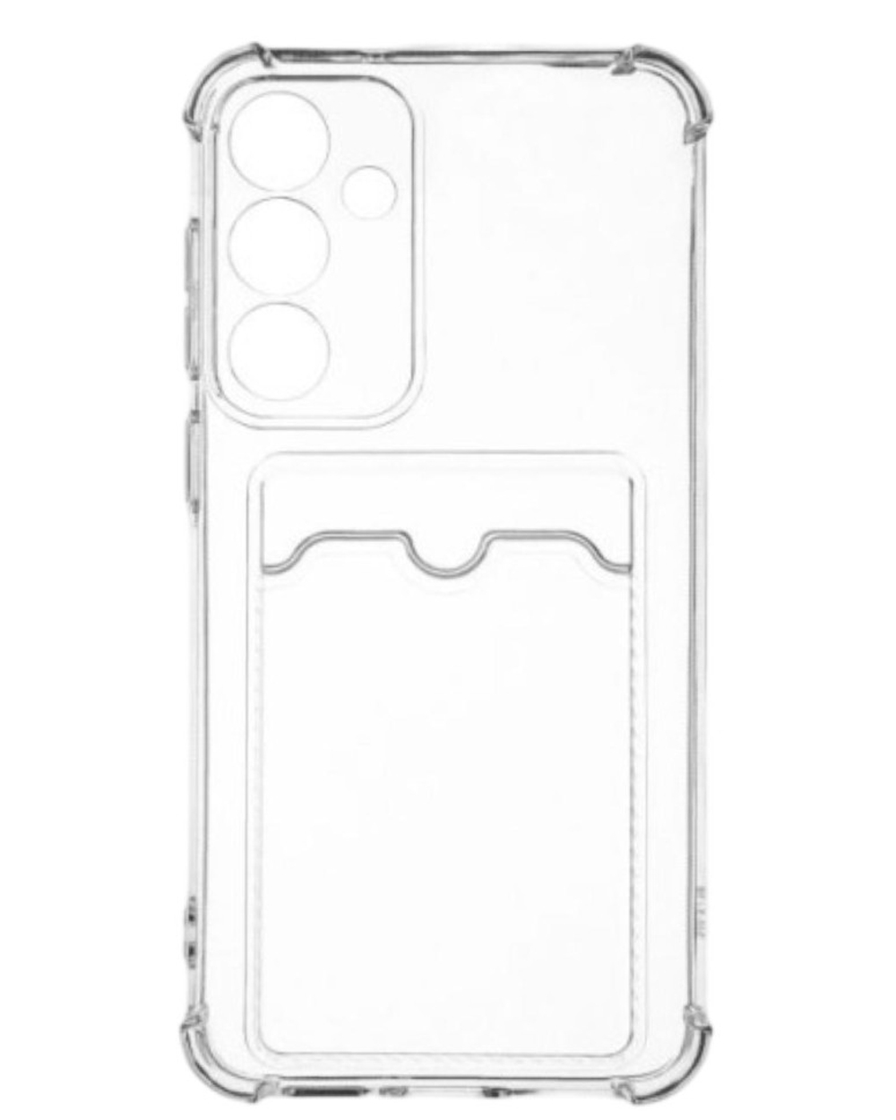 Чехол-накладка силикон с карманом под карту Samsung Galaxy S24 Plus прозрачный