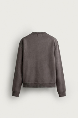ZARA ТОЛСТОВКА REGULAR FIT С КРУГЛЫМ ВЫРЕЗОМ, ЧЕРНЫЙ/КОРИЧНЕВЫЙ