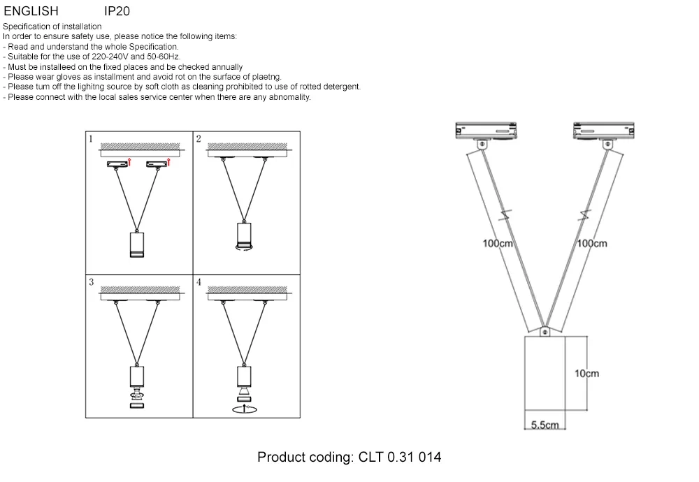 Светильник однофазный Crystal Lux CLT 0.31 014 BS