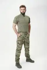 Джоггеры камуфляжные с резинкой анатомического кроя Soft Shell