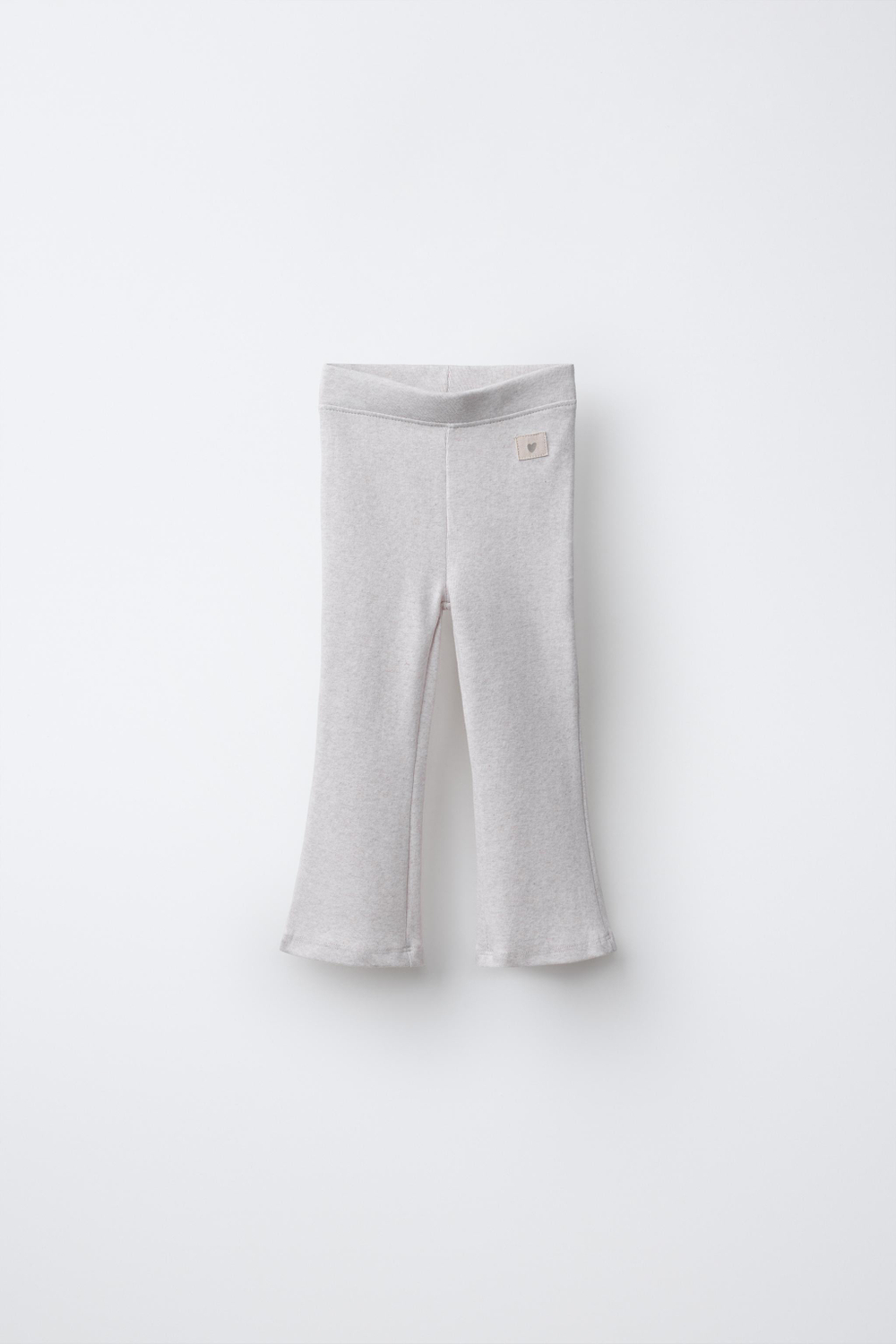 ZARA ЛЕГИНСЫ FLARE С НАШИВКОЙ, ПЕСОЧНЫЙ МЕЛАНЖ