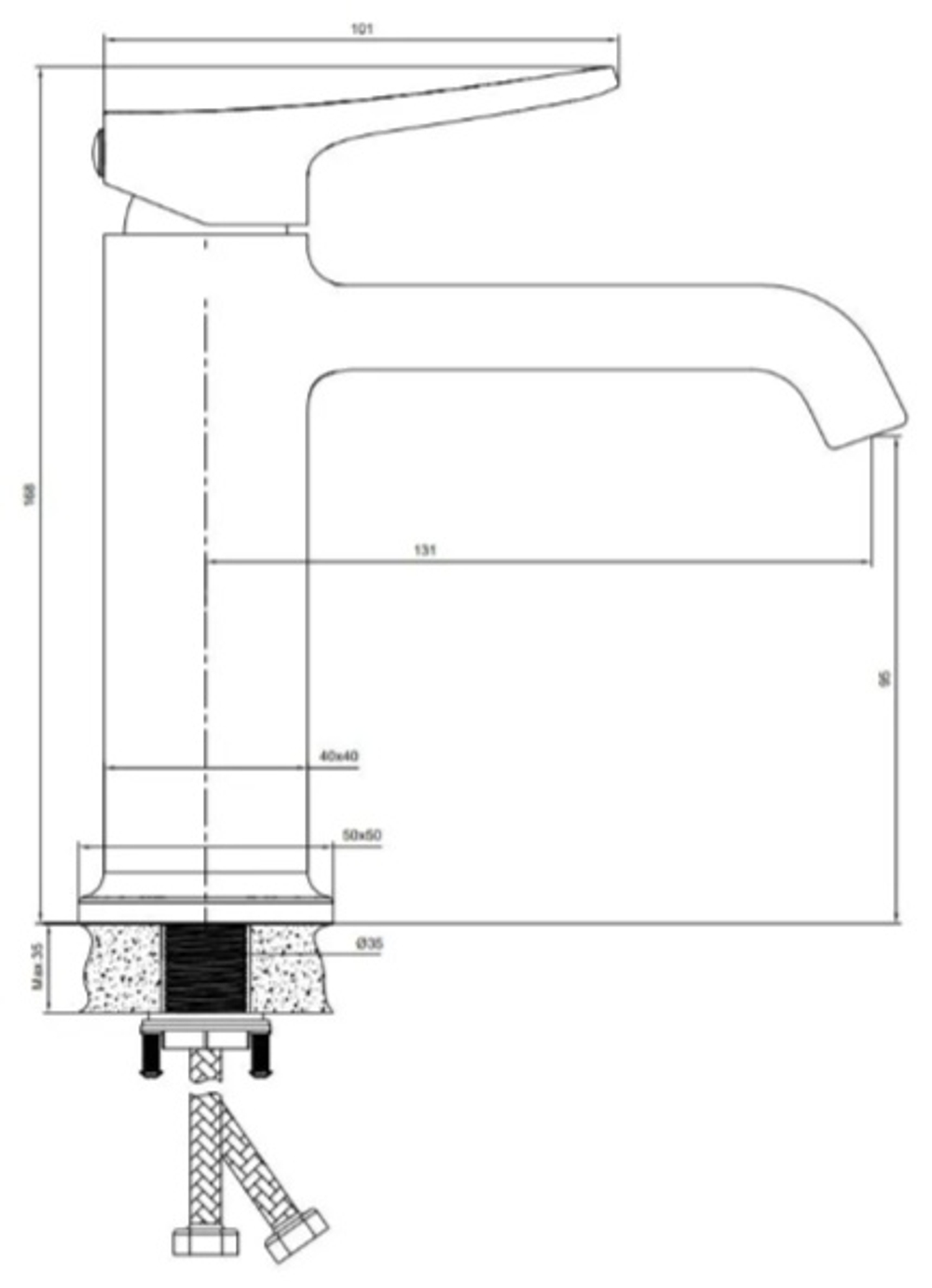 Смеситель для раковины BELZ B10793, хром